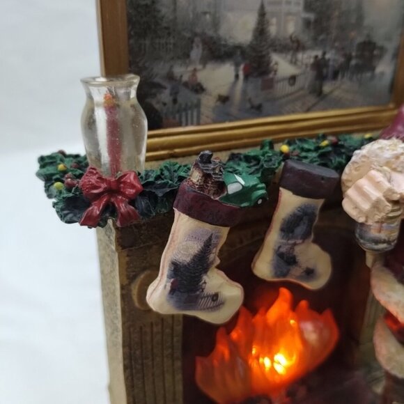 Collectible Thomas Kinkade The Light Of Christmas Illuminated Santa W/ Adapter - Picture 10 of 16